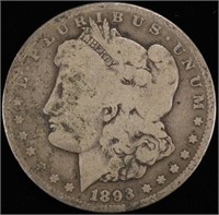 1893-CC MORGAN DOLLAR VG