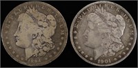 1894-O (VG) & 1901-O (VF/XF) MORGAN DOLLARS