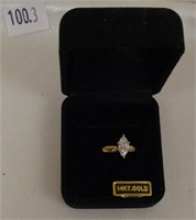 14k Yellow Gold CZ Marquise Ring (size 7.5).