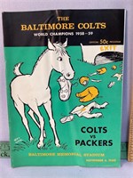 Baltimore Colts vs Packers Nov 6 1960 program