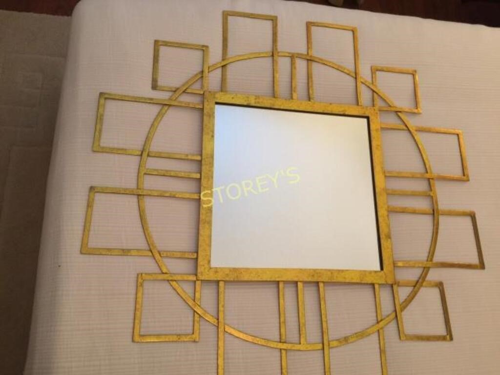 Gold Finished Modern Accent Wall Mirror $250 Value