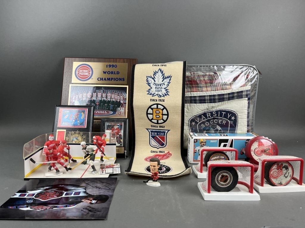 Sports Memorabilia Red Wings, Pistons, NFL & More