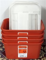 Lot of 6 Multi-Use Storage Containers with Lids
