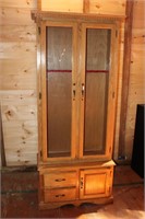 solid wood gun cabinet, glass door