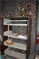 Roll Around Shelving Unit and Contents