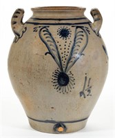 EARLY AMERICAN DECORATED STONEWARE WATER COOLER,