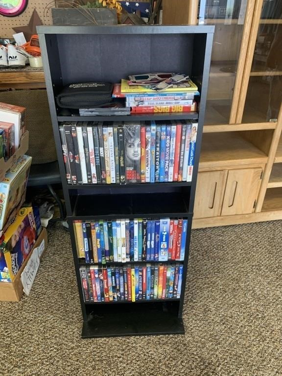 COLLECTION OF DVD'S WITH STAND