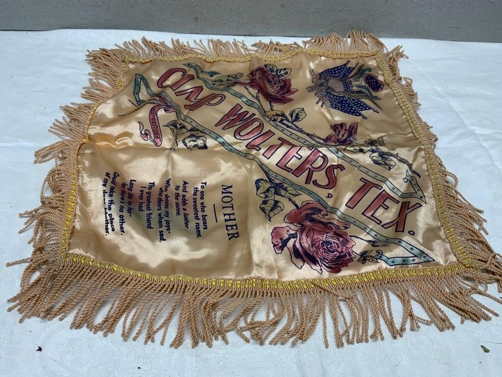 Vintage Silk Mother Military Camp Wolters Souvenir