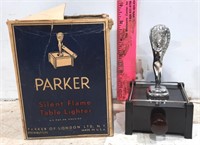 Vintage Parker Art Deco Silent Flame Table Lighter