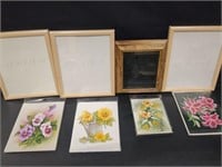 Paper tole flower lot and frames