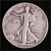 1936-S Walking Liberty Half-Dollar Silver Coin