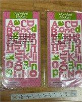 F1)  Alphabet stickers, four sheets with 168 total