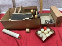 Early Ping Pong paddles, net, balls: Early Ping