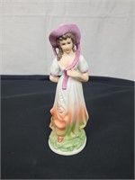 Vintage FBIA Handmade Ceramic Figurine 8" Woman