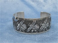 Sterling Silver Navajo Storyteller Bracelet Signed