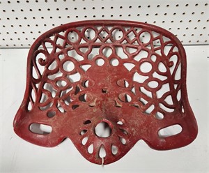 Antique Cast Iron Red Tractor Seat
