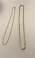 Qty 2) costume  18 inch chain rope necklaces