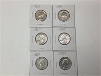 6-US Quarters from1965-1970