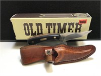 Schrade Old Timer Sharpfinger Brown Acrylic Handle