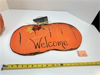 Welcome Painted Pumpkin Decoration