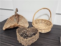 Woven Basket Lot, Set of 3