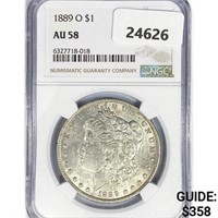 1889-O Morgan Silver Dollar NGC AU58