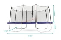 15ft x 9ft rectangular trampoline