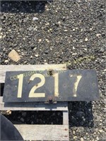 RAILROAD "1217" MARKER ALUMINUM SIGN
