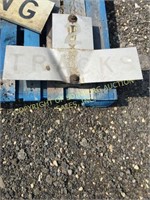 RAILROAD "2 TRACKS" SIGN WITH BRACKETS