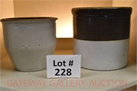 (2) Stoneware Crocks: