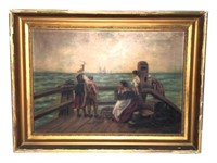 Victorian "Sailors Farewell" Oil Painting