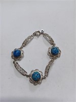 Marked 1/20 14K G.F. Amco Blue Stone Bracelet-
