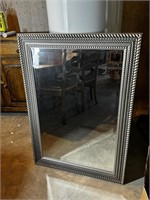Large Silver Framed Wall Mirror