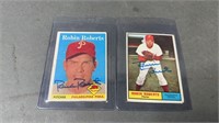 2pc 1956-61 Topps Robin Roberts Signed Cards