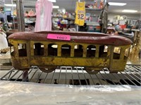 ANTIQUE DAYTON METAL LARGE TOY TROLLEY CAR