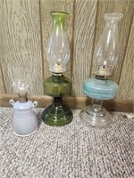 Set 3 Vintage Oil Lamps