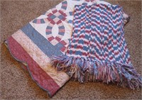 Quilt and Afghan - Quilted Floral Design