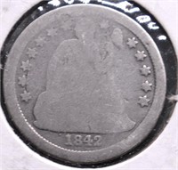 1842 SEATED DIME G DETAILS