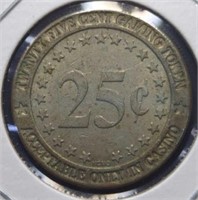 25 cent casino gaming token