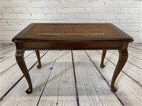 Caned Seat Hall Bench with Rope Detail