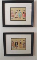 Lot Of 2 Chinese Theater Characters Framed Art