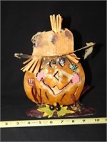 Tin Scarecrow head Décor 9" x 8"