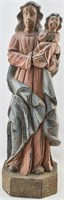 Antique Carved Wood Virgin & Child Santo Figure