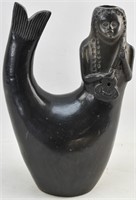 Black Ceramic Mermaid/Sea Goddess Vase Mexican