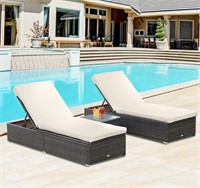 $569 Outsunny 2 pack rattan chaise lounges