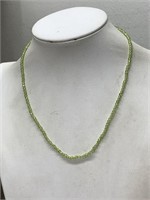 NEW STERLING SILVER & PERIDOT BEADED NECKLACE
