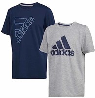 2-Pk Adidas Boy's MD Crewneck T-shirt, Blue and