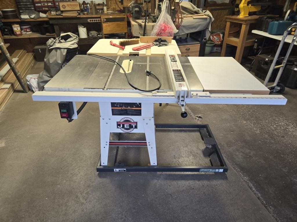 JET 10" Table saw with extensions & mobile base