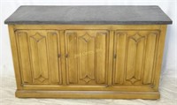 44" Mid Century Slate Wood Side Board Bar