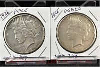 (2) Peace Dollars: